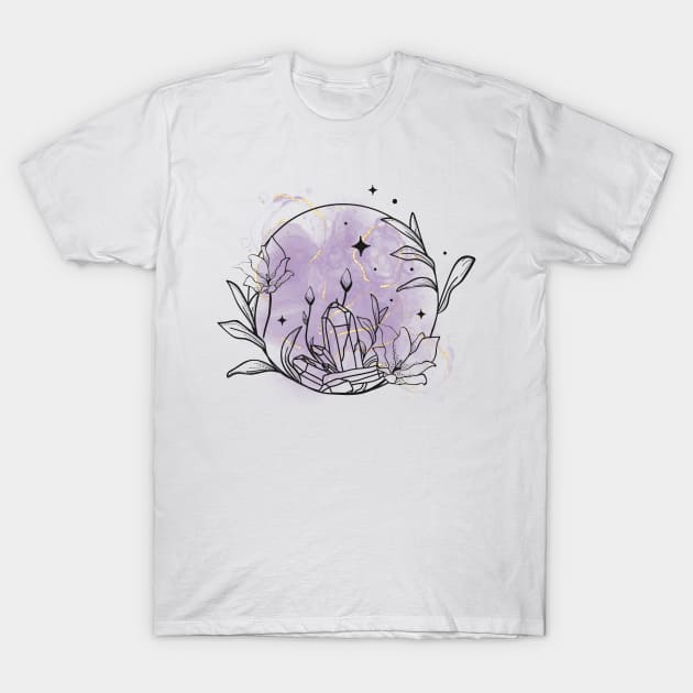 Crystals and Blooms T-Shirt by Pisces Star Power